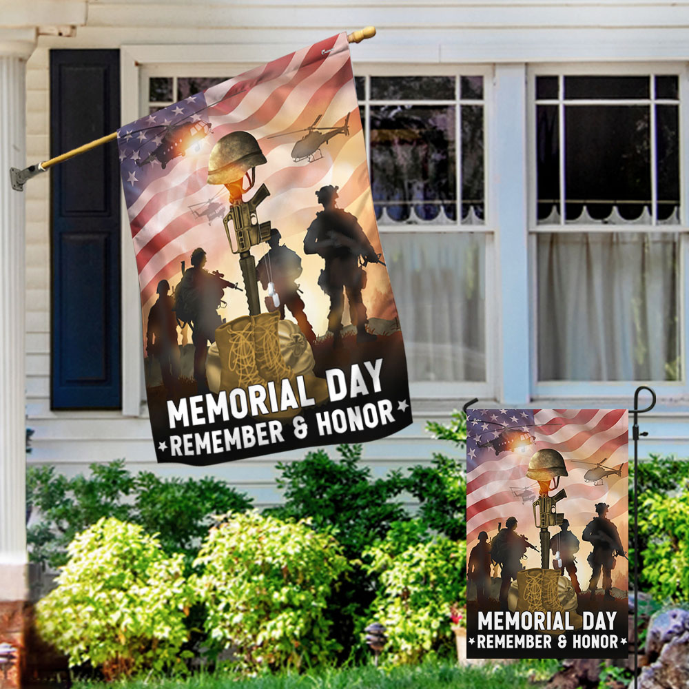 Memorial Day Flag Remember And Honor Veterans American Flag TPT1669F
