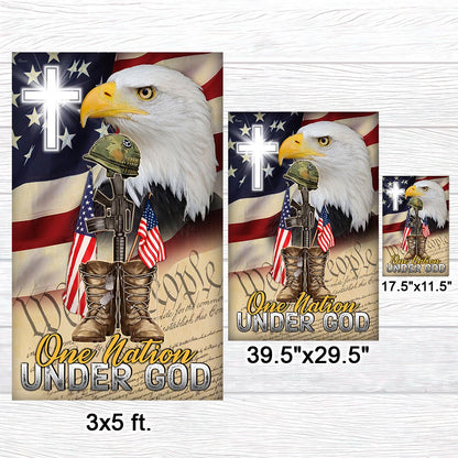 Flagwix American Flag - One Nation Under God, Christian Cross Memorial American Eagle Flag TPT855F