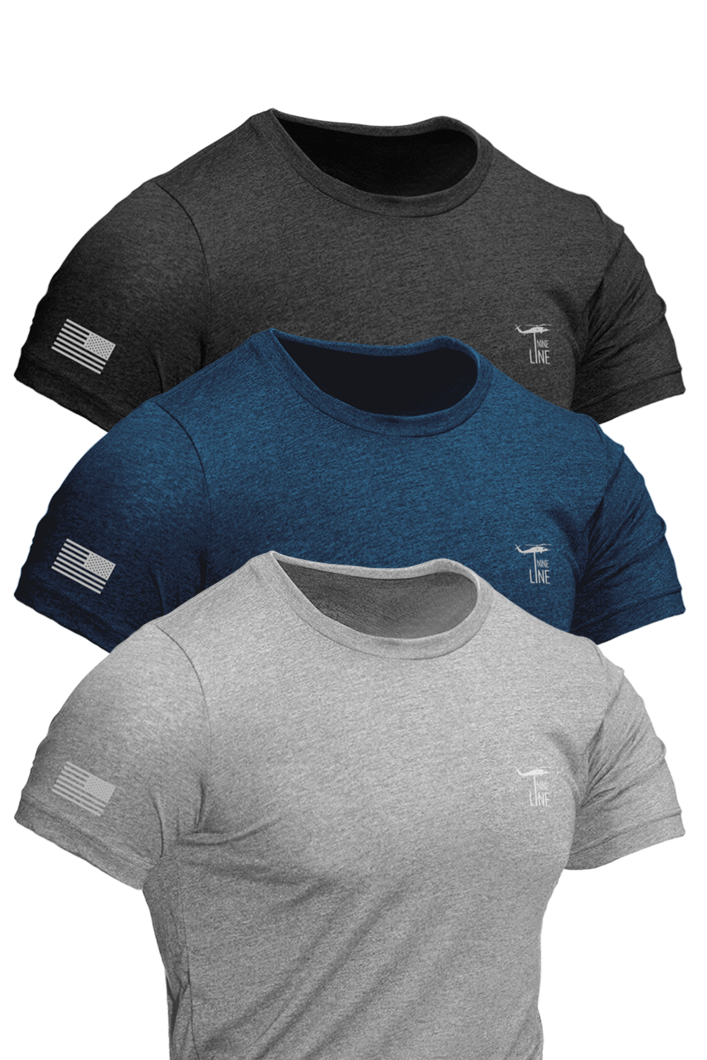 Reflective Dropline Logo - Athletic T-Shirt 3-Pack