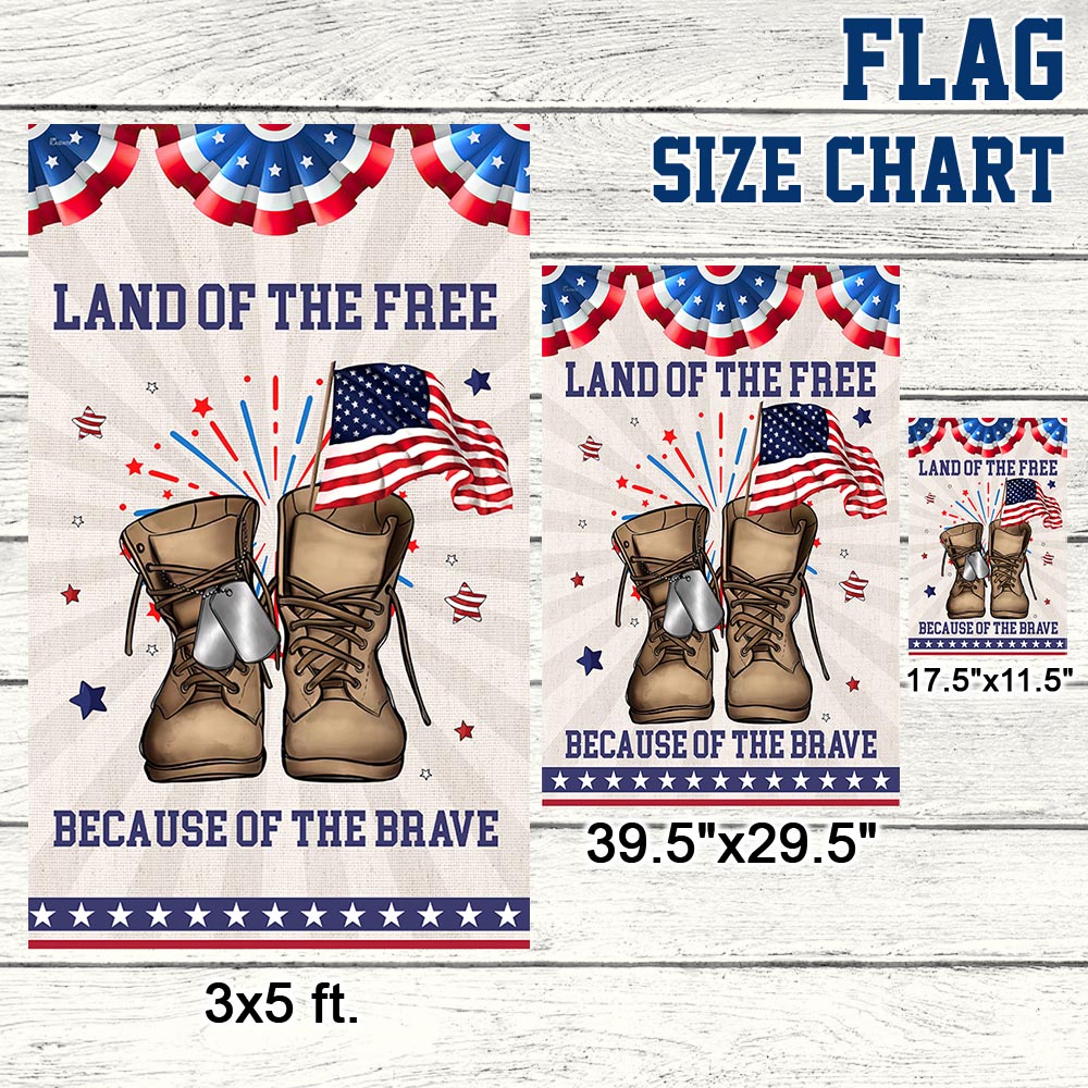 Flagwix American Flag - Land Of The Free Because Of The Brave Veteran Boots Independence Day Patriotic Flag MLN1418F