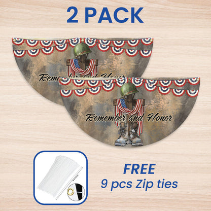 Memorial Day Flag Remember And Honor Veteran Non-Pleated Fan Flag TPT1844FL