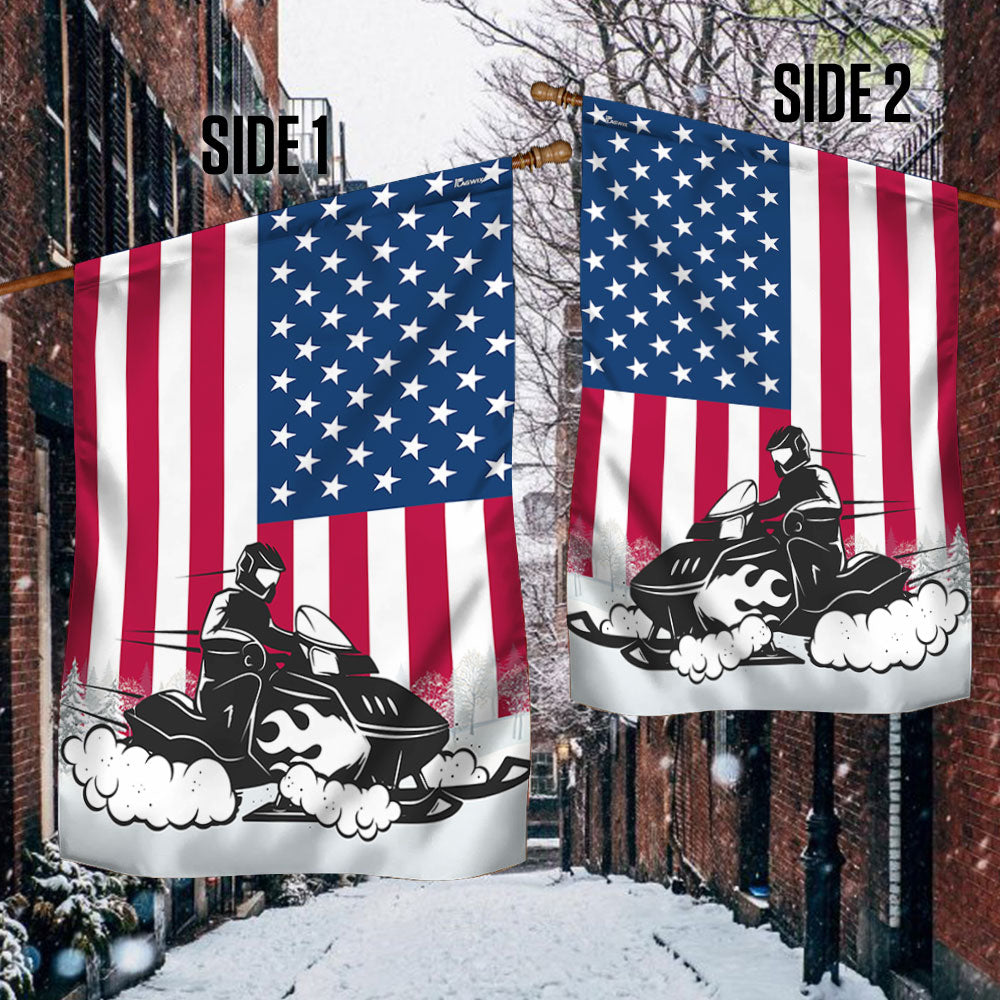 Snowmobile Patriotic American Flag MLN1934F