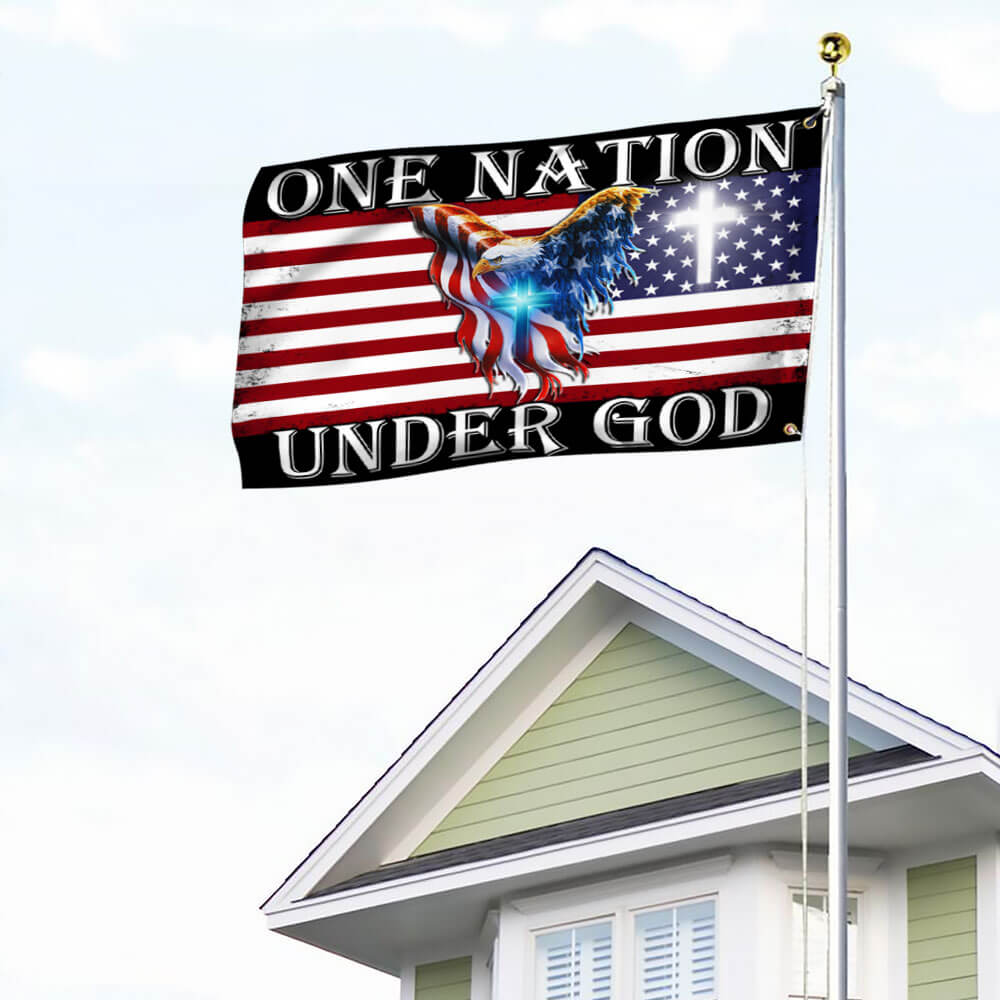 One Nation Under God American Eagle Grommet Flag THB3602GFv2