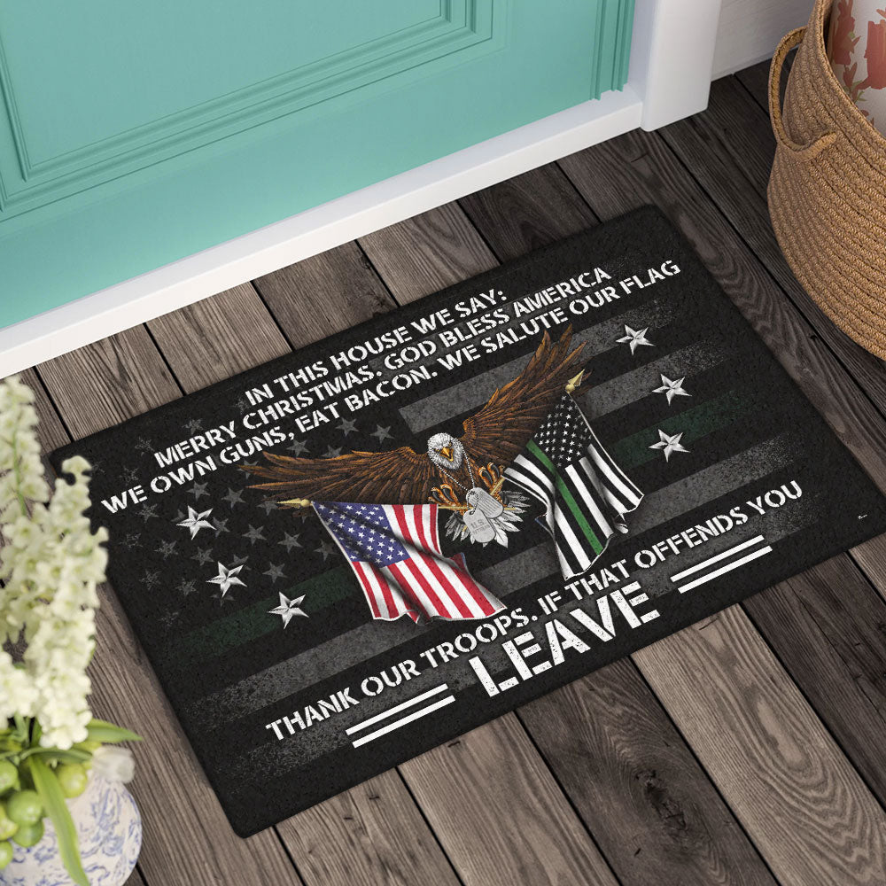 Patriotic Doormat In This House We Salute Our Flag DDH2932DM