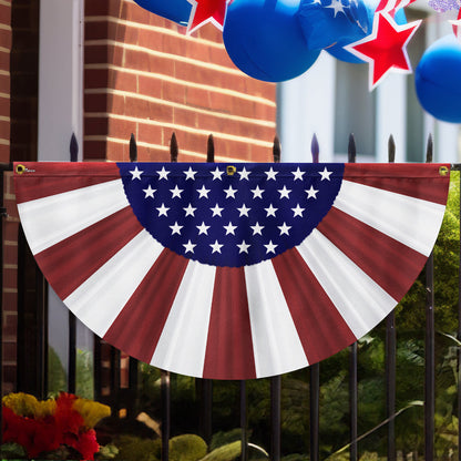 Flagwix American Flag - Patriotic American Non-Pleated Fan Flag MLN3348FL