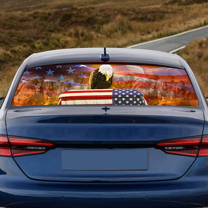 Remembrance American Eagle Honoring All Who Served Rear Window Decal TPT1588CD