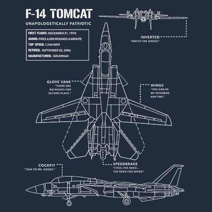 F-14 Tomcat Schematic - T-Shirt