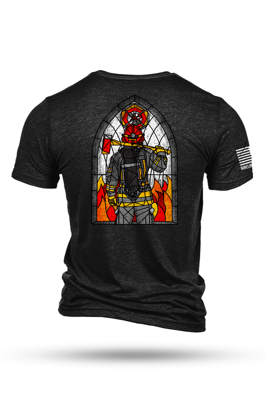 Stained Glass Firefighter - T-Shirt