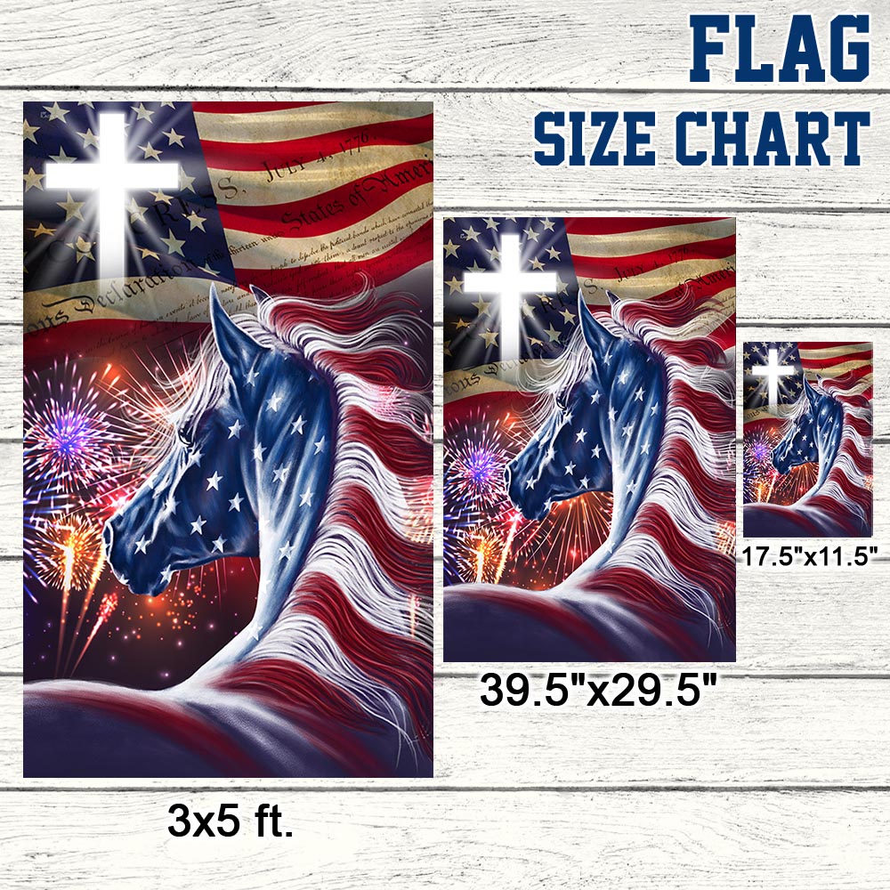 Horse Patriotic American Flag MLN1436F