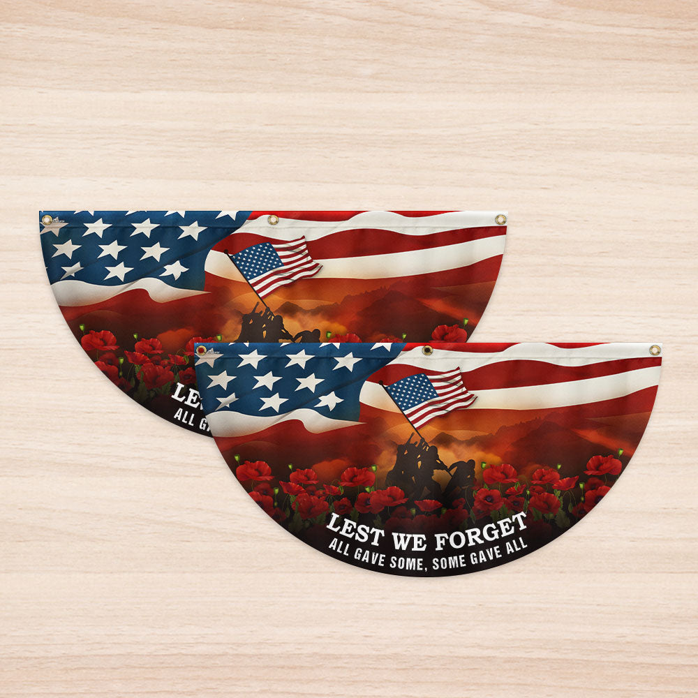 Lest We Forget Memorial Day U.S. Veteran Non-Pleated Fan Flag LHB06LPN