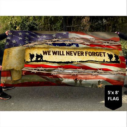 Veteran Grommet Flag We Will Never Forget BNN205GF