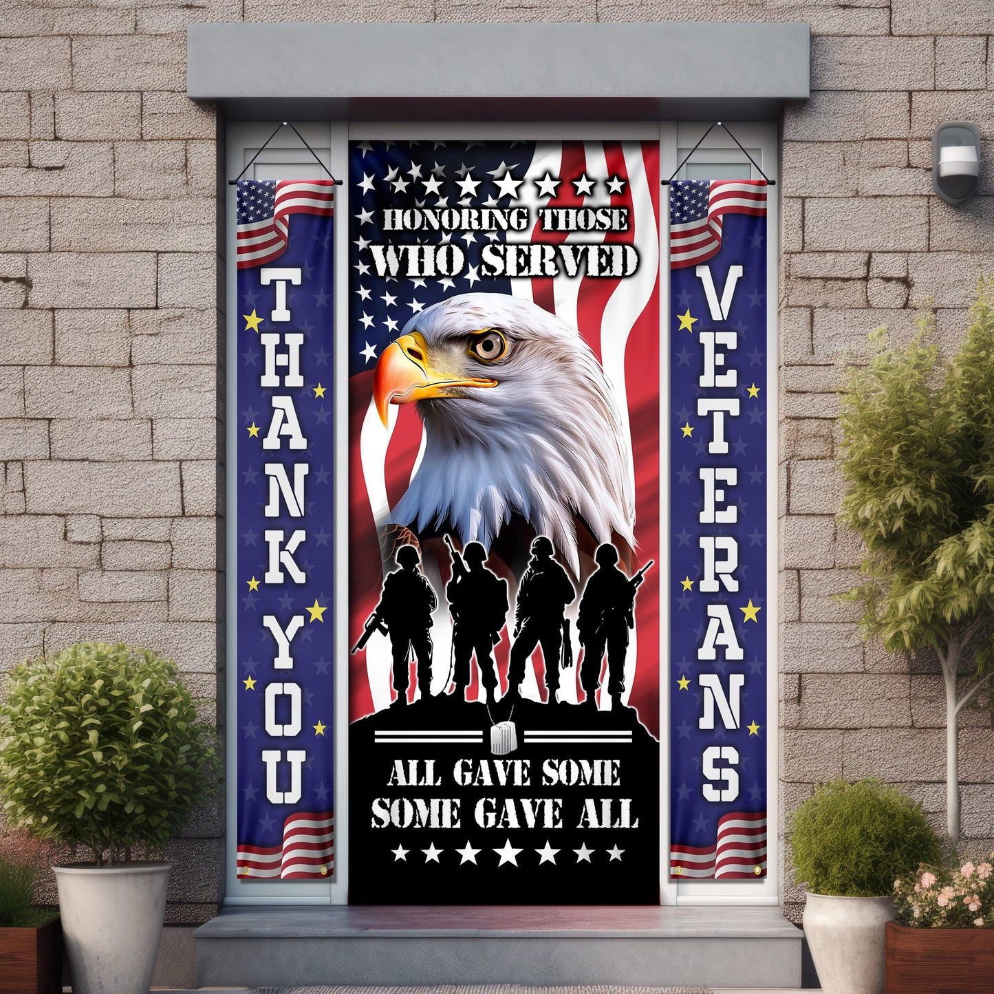 Thank You Veterans, Honoring Those Who Served, Veterans Day, American Eagle Door Cover &amp; Banners TPT1266CB