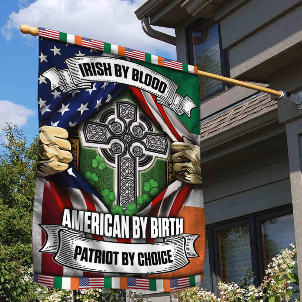 Celtic Cross Flag Irish By Blood American By Birth Patriot By Choice DDH3129F
