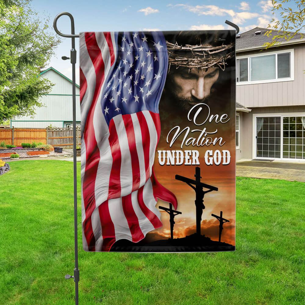 Flagwix American Flag - One Nation Under God, Jesus Christian American Eagle Flag TPT846Fv1