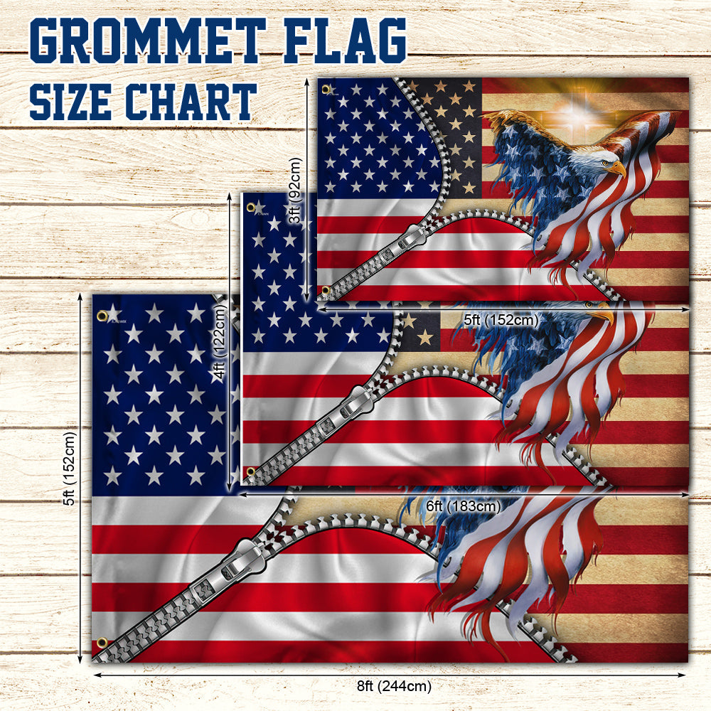 Eagle American Grommet Flag One Nation Under God BNN81GFv1