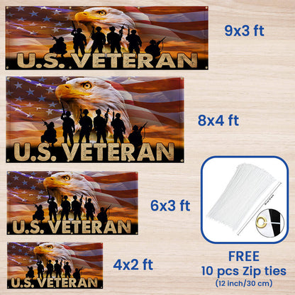 U.S. Veteran Military Fence Banner TQN2655FB