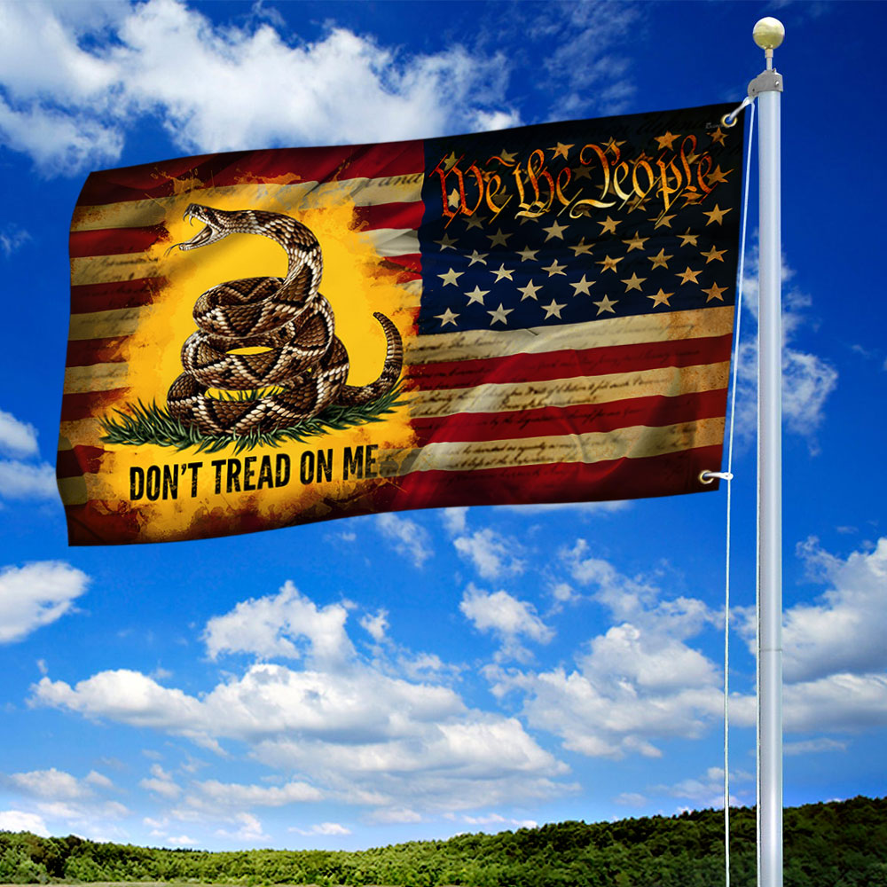 Don't Tread On Me Gadsden Grommet Flag 3-Day Shipping