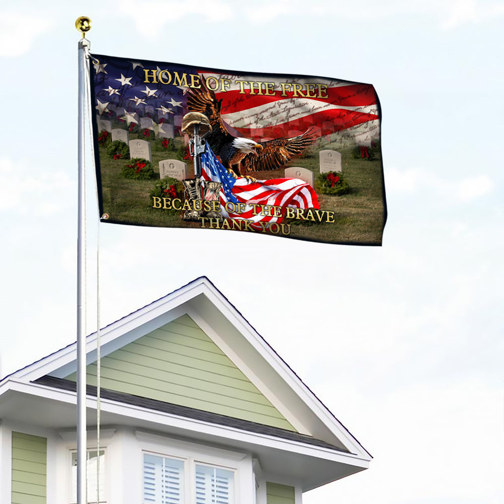 Veteran Grommet Flag Home of the Free, Because of the Brave ANT269GFv1
