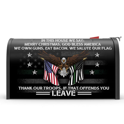 In This House We Salute Our Flag, Patriotic Eagle Veteran Garden Flag &amp; Mailbox Cover TPT411MF