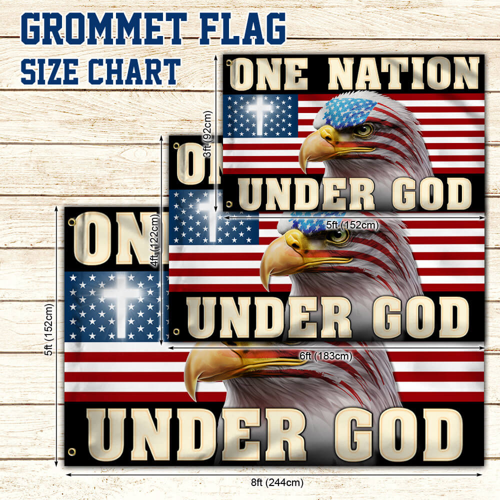 One Nation Under God Patriotic Eagle Grommet Flag MLN2786GF