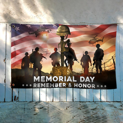 Memorial Day Flag Remember And Honor Veterans Grommet Flag TPT1669GF