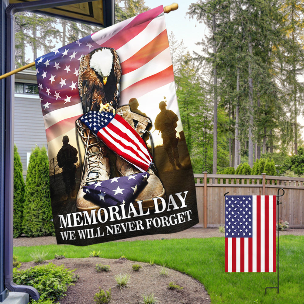 U.S. Veteran Memorial Day. We Will Never Forget American Patriot Flag TPT802F