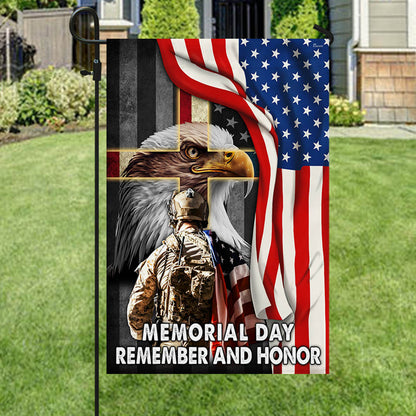 Memorial Day Remember And Honor, U.S. Veteran American Eagle Flag TPT730F