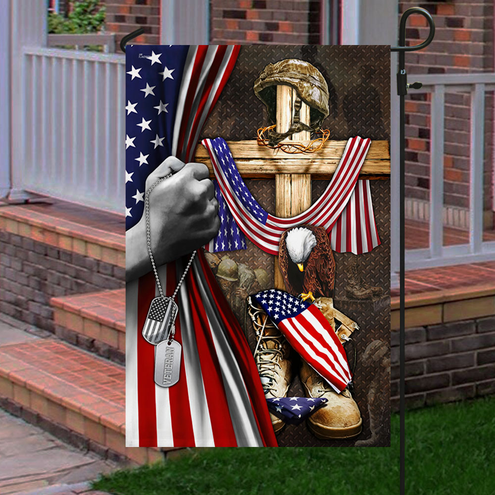 Flagwix American Flag - U.S. Veteran. Christian Cross American Patriot Memorial Flag TPT146F
