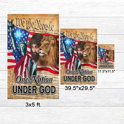 Lion Of Judah Jesus God Patriot One Nation Under God Flag MLN1447F