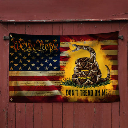 Don't Tread On Me Gadsden Grommet Flag 3-Day Shipping
