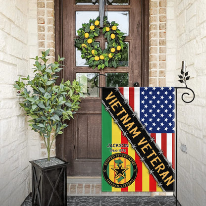 United States Army & Vietnam Veteran - Personalized Name and Year Garden Flag