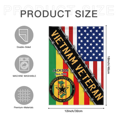 United States Army & Vietnam Veteran - Personalized Name and Year Garden Flag