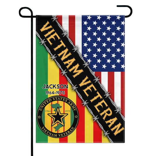United States Army & Vietnam Veteran - Personalized Name and Year Garden Flag