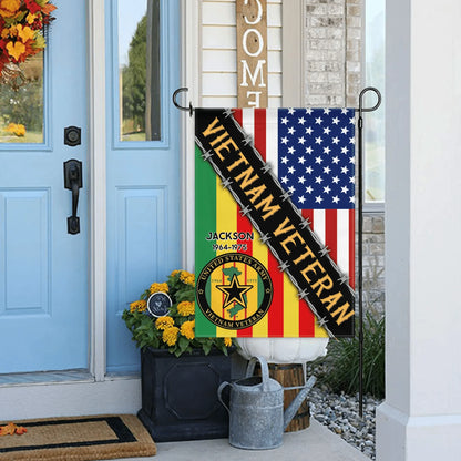 United States Army & Vietnam Veteran - Personalized Name and Year Garden Flag