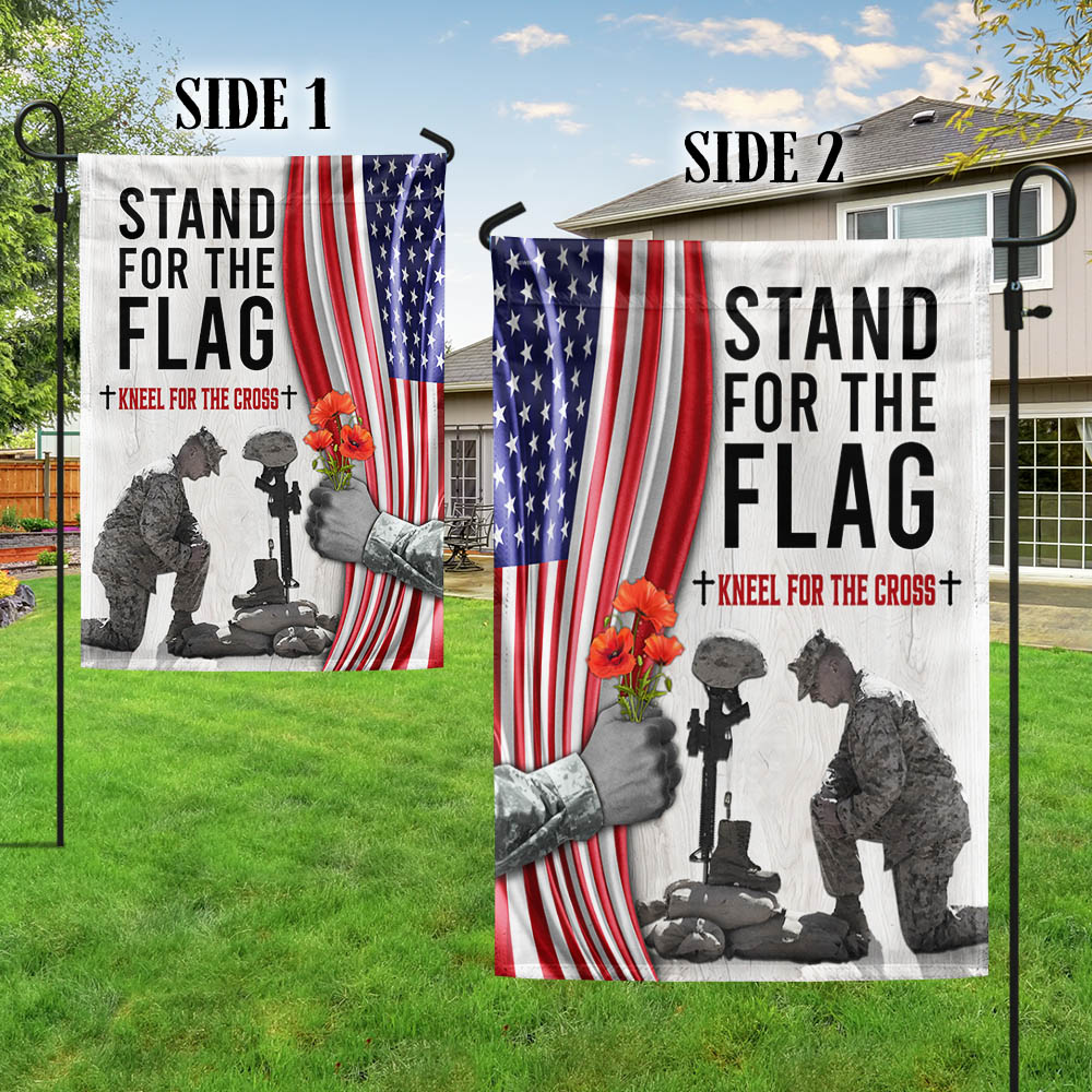 Memorial Day Thank you Veteran Kneel For The Cross Flag MLN1241F