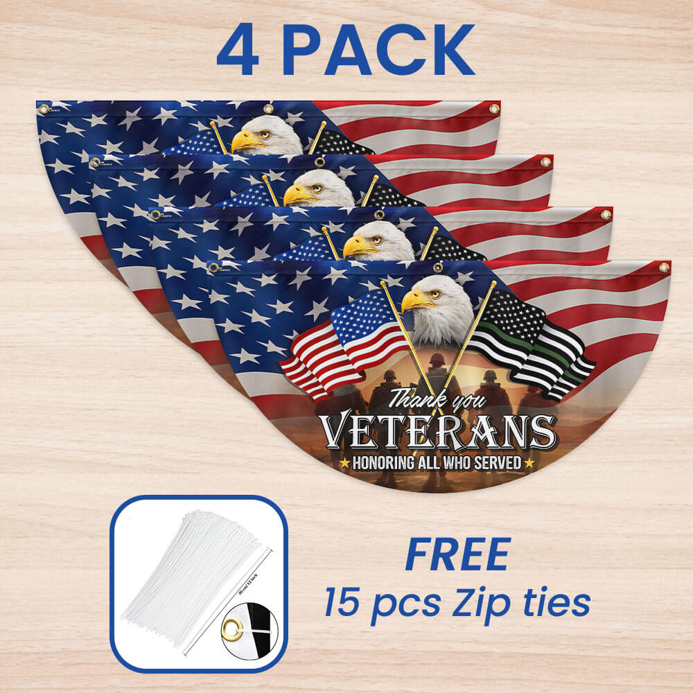 Thank You Veterans, American Eagle Memorial Day Veteran Non-Pleated Fan Flag TPT1643FL