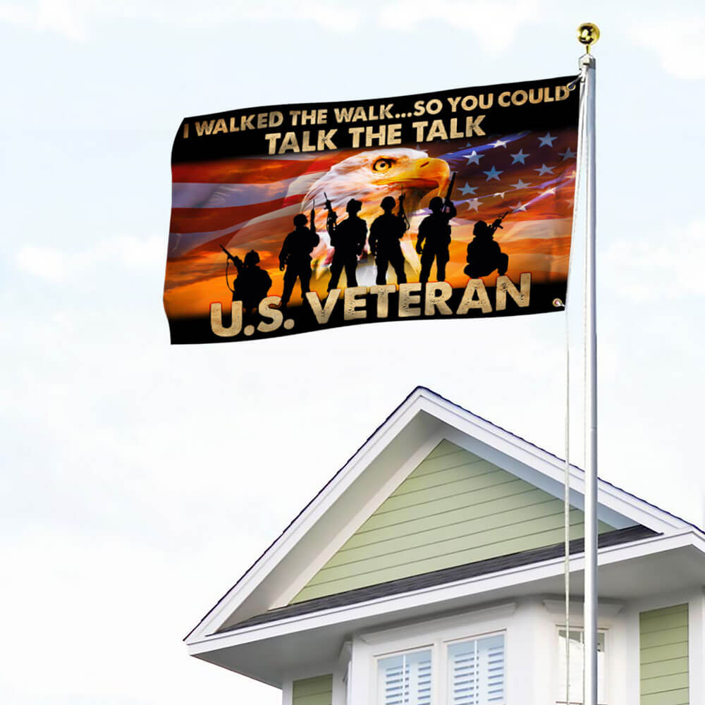 U.S. Veteran Grommet Flag I Walked The Walk TQN1015GF