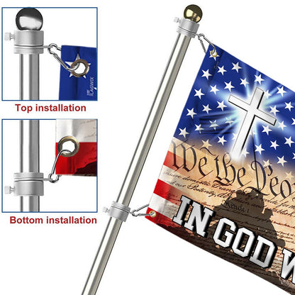 In God We Trust, We The People, Christian Cross American Eagle Flag TPT107GF
