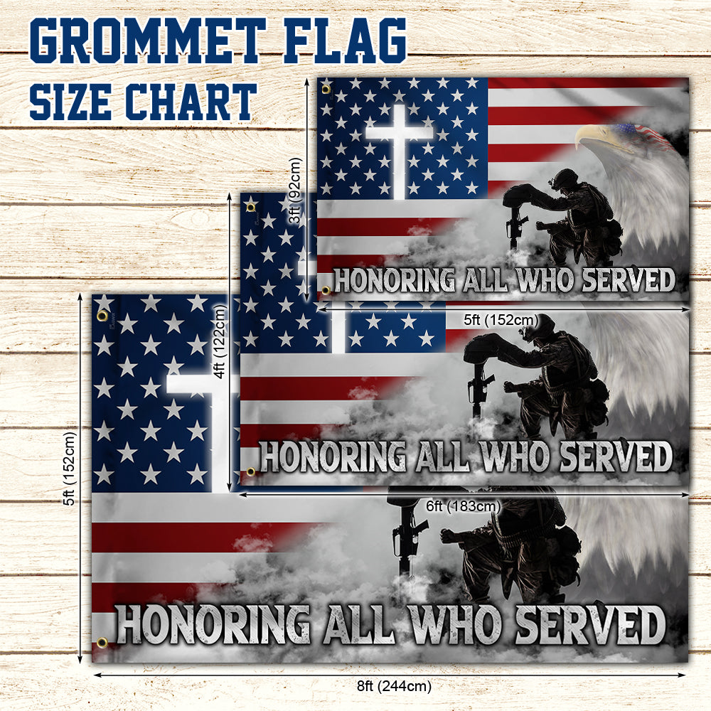 Veteran American Grommet Flag Honoring All Who Served BNT603GFv1