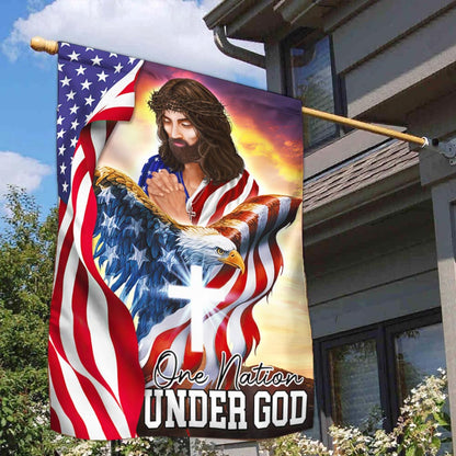 Flagwix American Flag - One Nation Under God, Patriotic Eagle Jesus Christian American Flag TPT902F