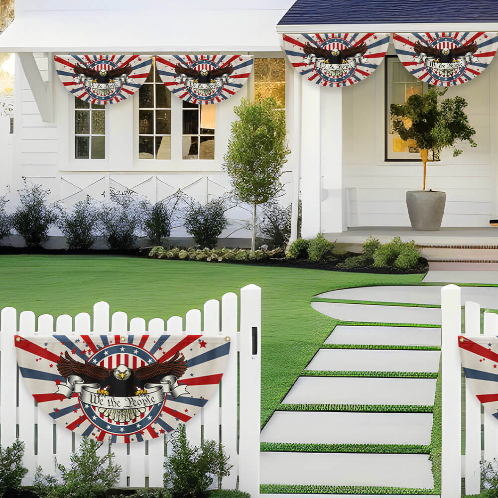 Patriotic Eagle We The People Non-Pleated Fan Flag MLN3419FL