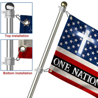 One Nation Under God, Christian Cross, American Flag TPT12GF
