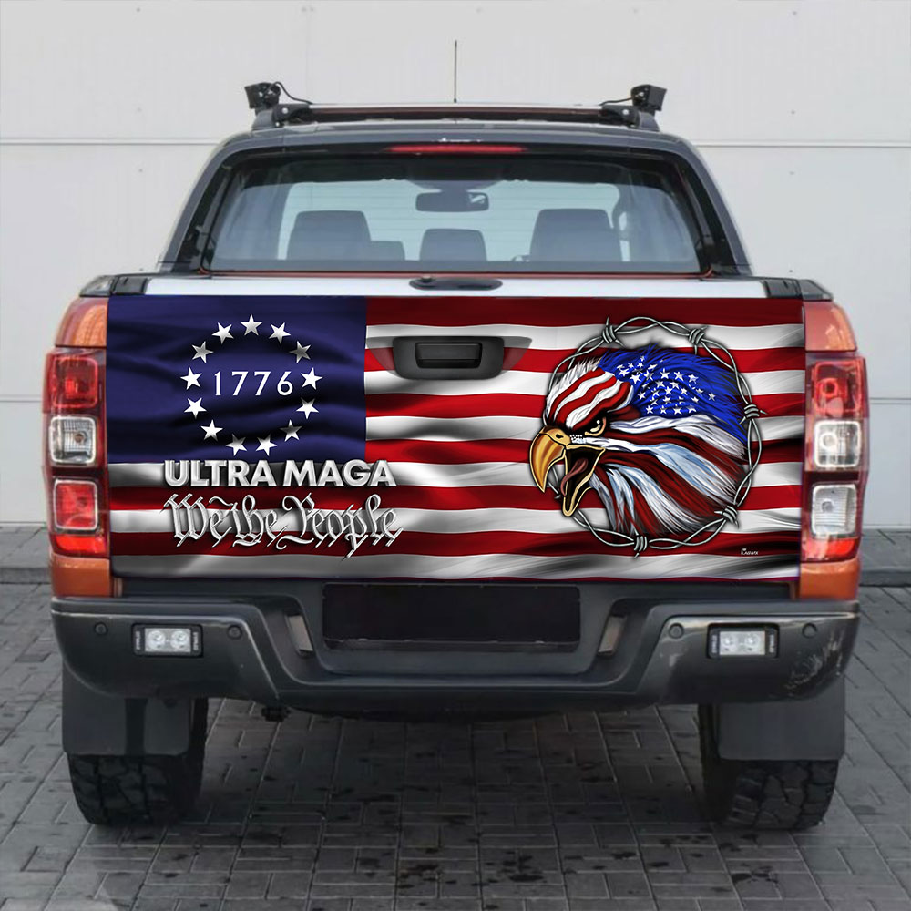 Ultra MAGA We The People Eagle 1776 Tailgate Decal Sticker Wrap TQN145TD