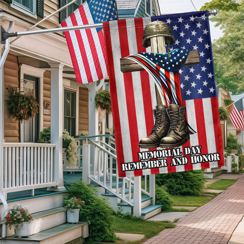 FLAGWIX Veteran Memorial Cross Memorial Day Remember and Honor Flag MLN2654F