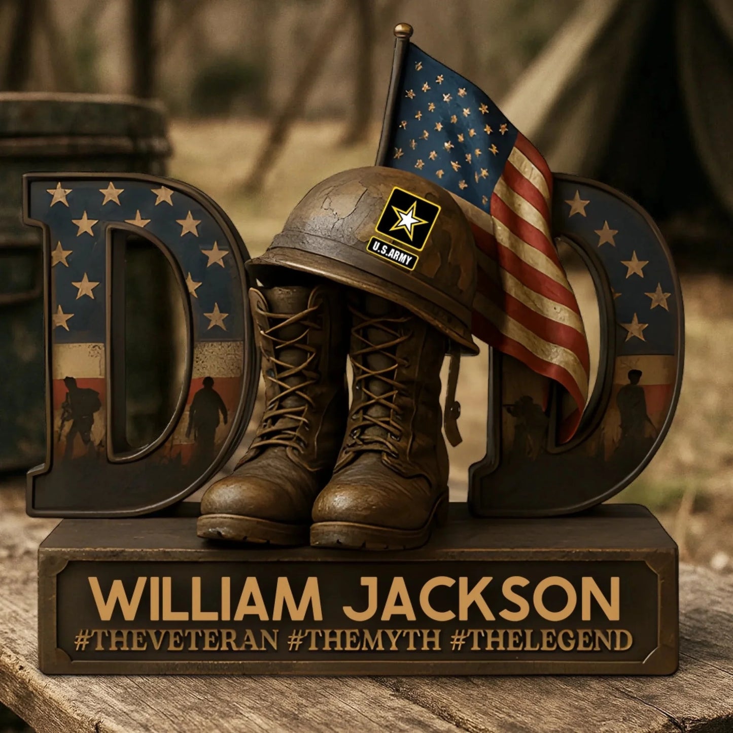 Veteran Dad Acrylic Plaque Personalized Gifts For Dad