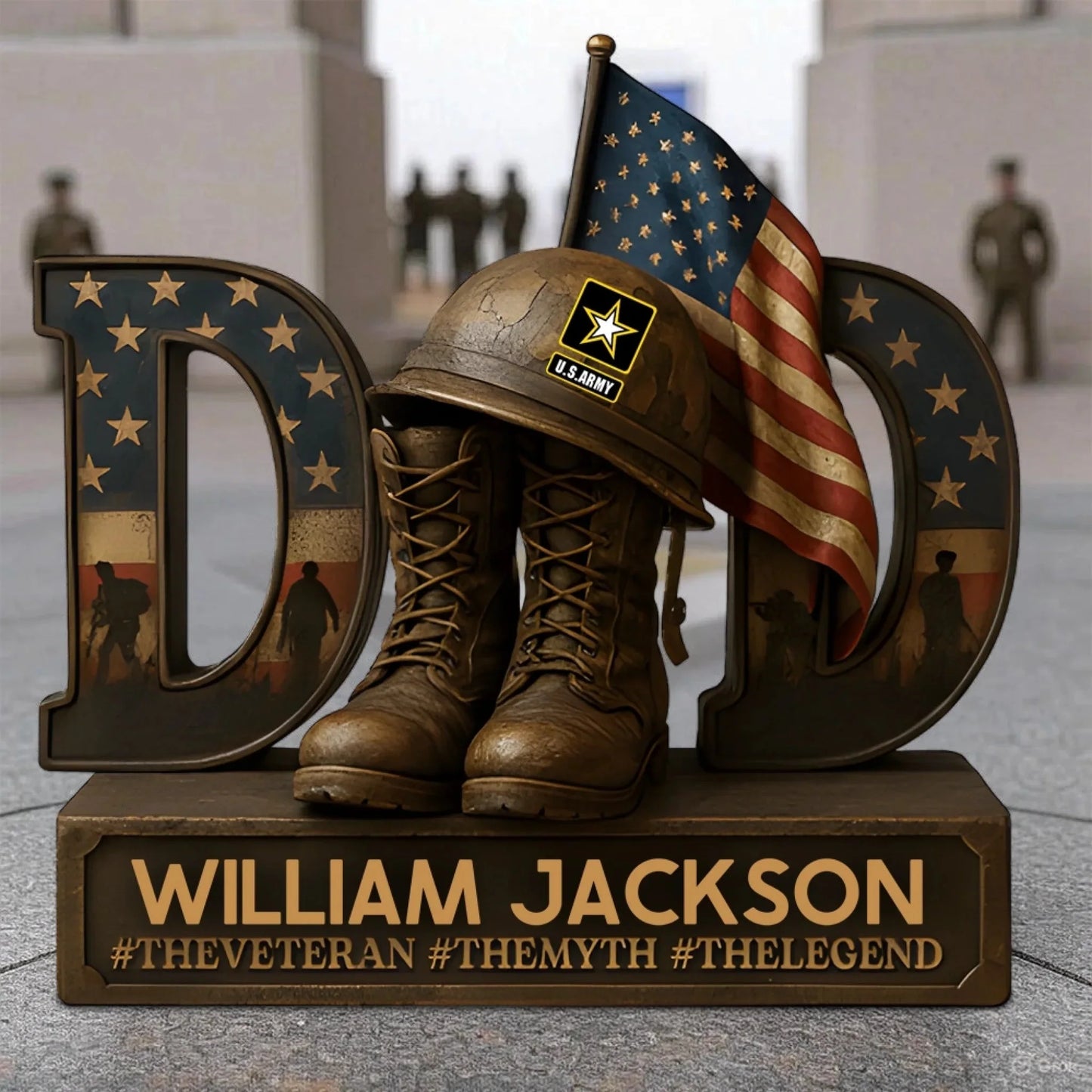 Veteran Dad Acrylic Plaque Personalized Gifts For Dad