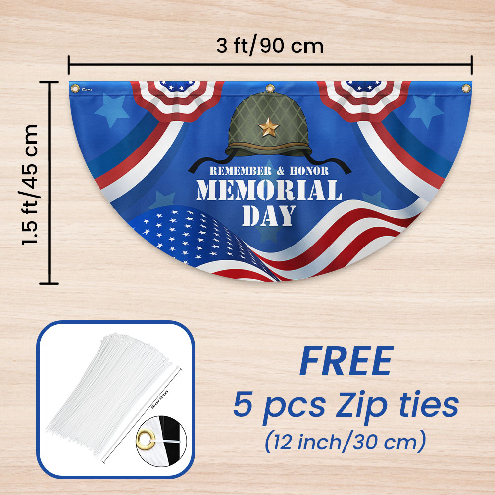 Veteran Memorial Day Non-Pleated Fan Flag MLN2721FL