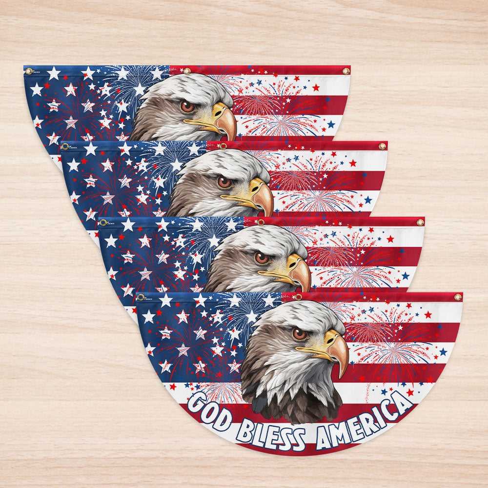 Flagwix American Flag - God Bless America Fan Flag - 4th of july Patriotic Decor LHB80PMN