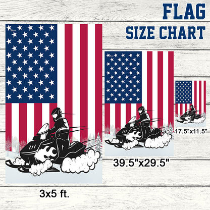 Snowmobile Patriotic American Flag MLN1934F
