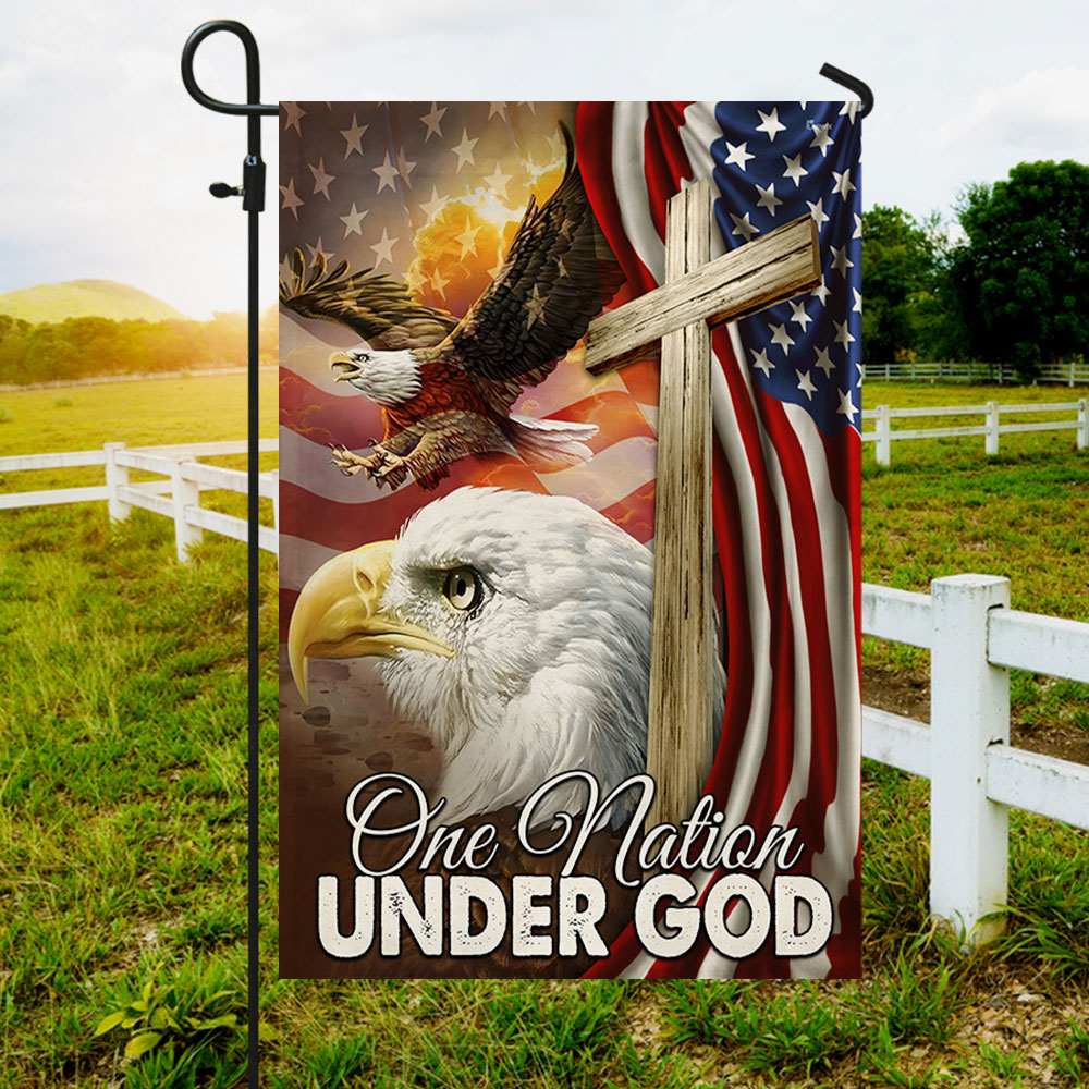 Patriot Eagle One Nation Under God Flag MLN384F